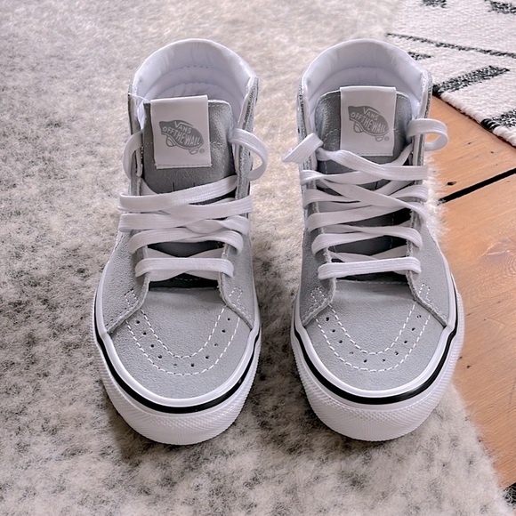 Vans Kids High-Top Sneakers - Gray and White - Picture 3 of 12